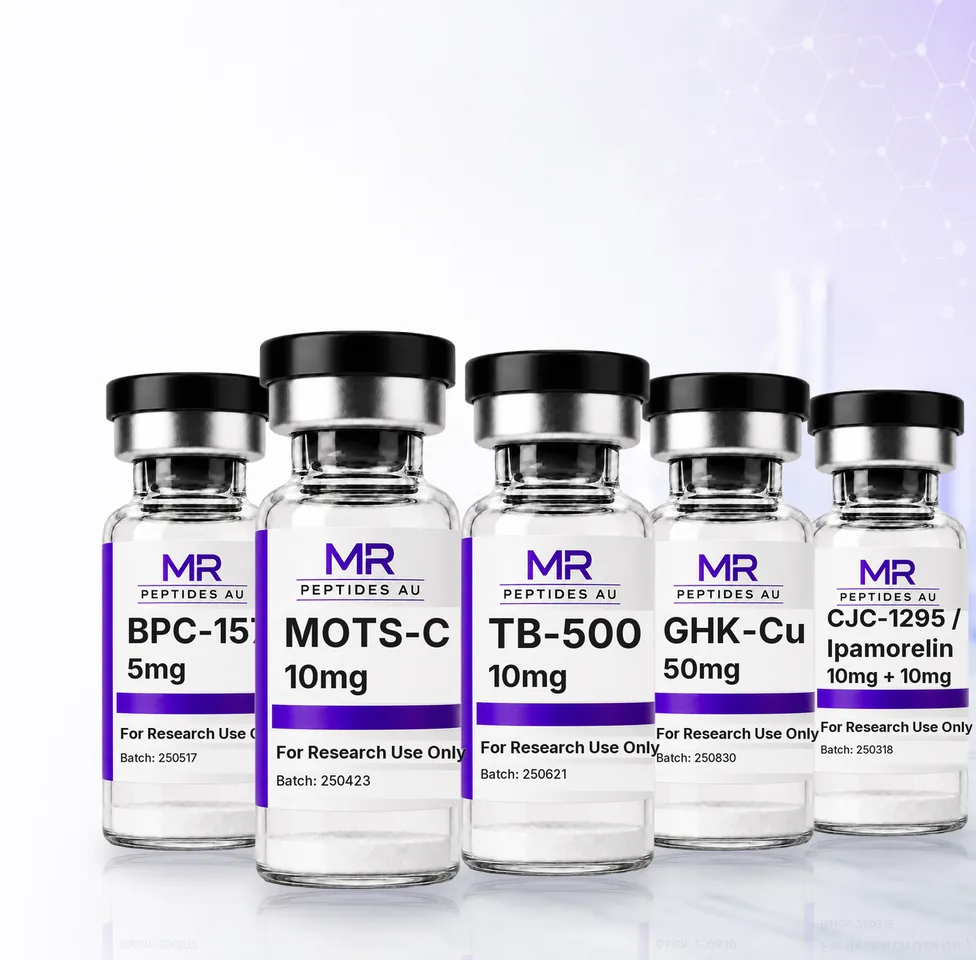 MR Peptides AU branded research peptide vials